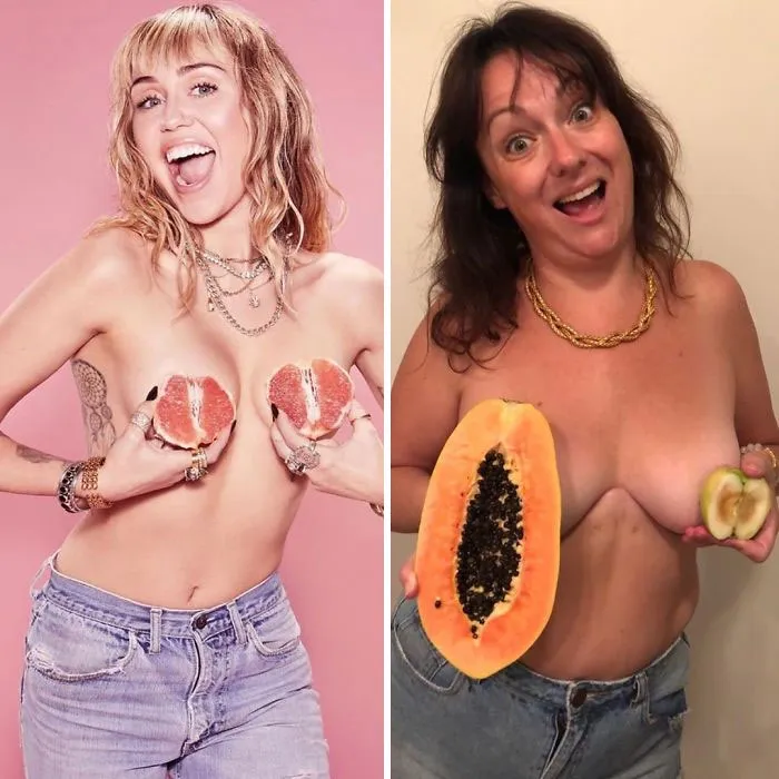 Woman Continues To Hilariously Recreate Celebrity Instagram Photos, And The Result Is Better Than The Original (New Pics)