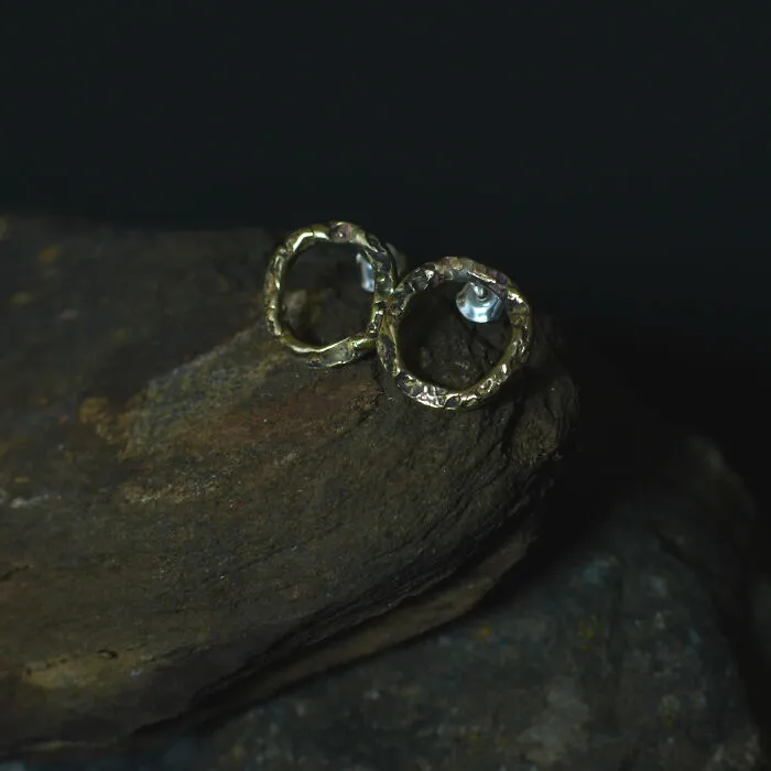 Small Round "Mountain" Earrings
