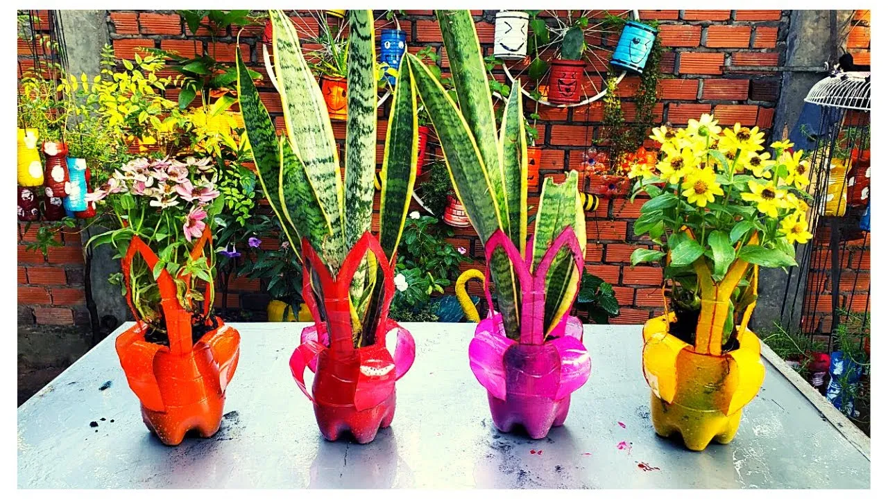 Plastic Bottles - Planter Vases - How To Make It
