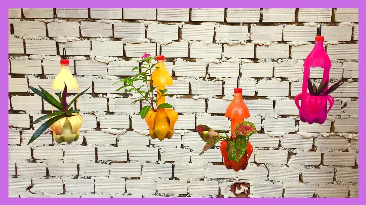 DIY Projects Recycling Plastic Bottles Into Hanging Flower Pot