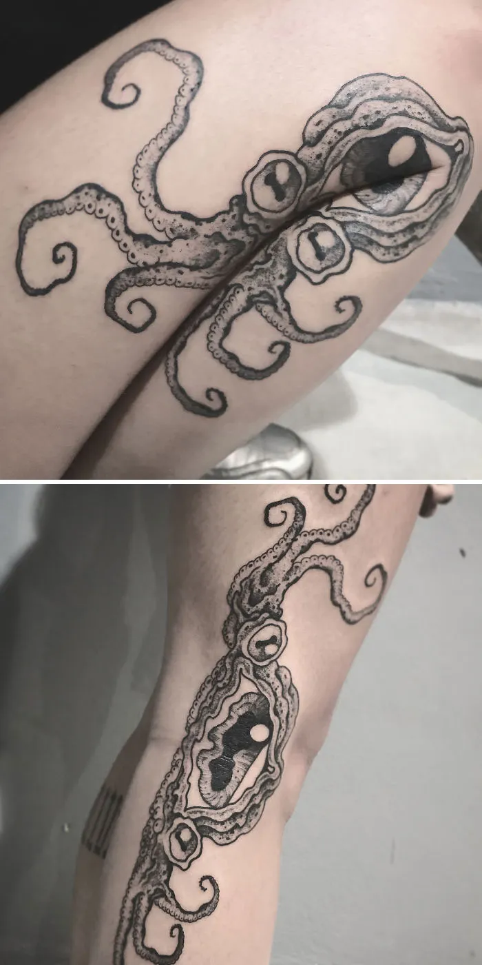 38 Times People Got Creative Tattoos That Transform When Their Bodies Move