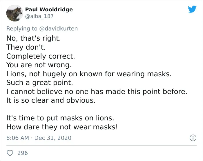 'Covidiot' Politician Tries To Prove A Point By Saying That 'Lions Don't Wear Masks,' Gets Shut Down With Hilarious Comments