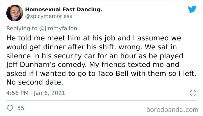 50 "Worst First Date" Stories That People Submitted For Jimmy Fallon's Challenge