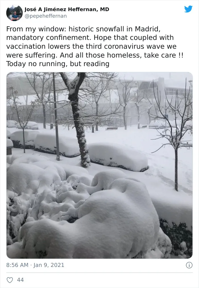 A Winter Snowfall In Madrid