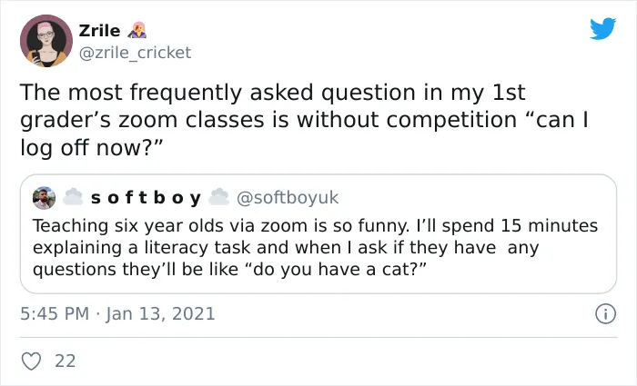 35 Times Students Cracked Up Their Teachers By Asking The Funniest Questions On Zoom