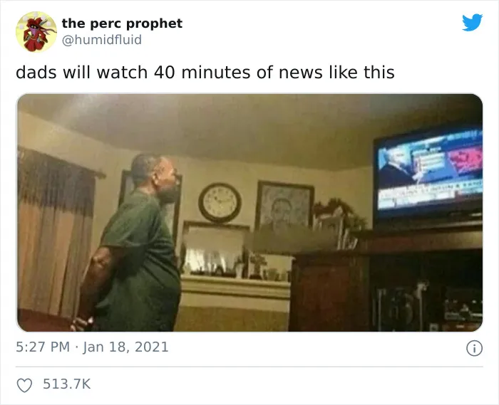 Someone Points Out That Dads Watch TV In A Very Specific Way, And It's Hilarious (25 Pics)