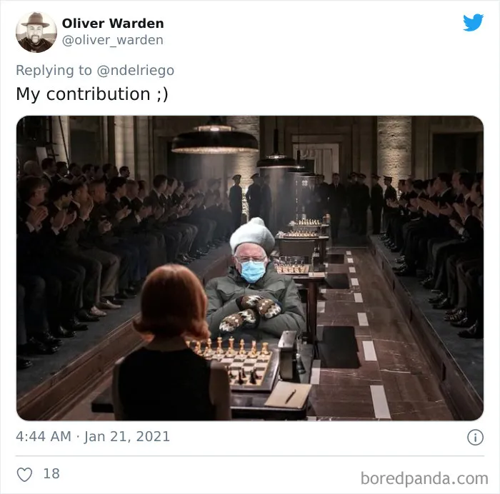 40 Of The Funniest Memes People Created After Bernie Sanders Was Captured Sitting Alone During Inauguration