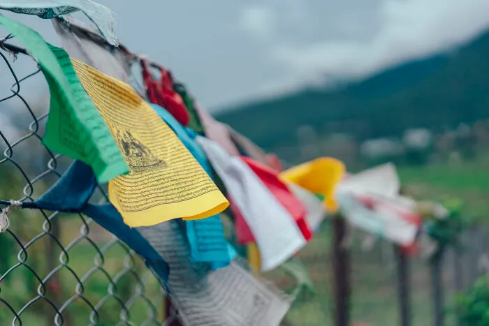 Tarchos Are One Of The Beliefs Of Tibetan Buddhism, Where The Words And Pictures On The Five-Colored Flags Flutter In The Wind To Indicate That The Sutra Has Been Recited.