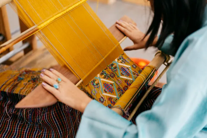 Among The Traditional Cultures Of Bhutan, Handloom Has Its Roots In National Dress.  The Technique Of Handloom Weaving, Which Is Extremely Beautiful, Has Been Handed Down From Grandmother To Mother, And From Mother To Daughter, Generation To Generation.