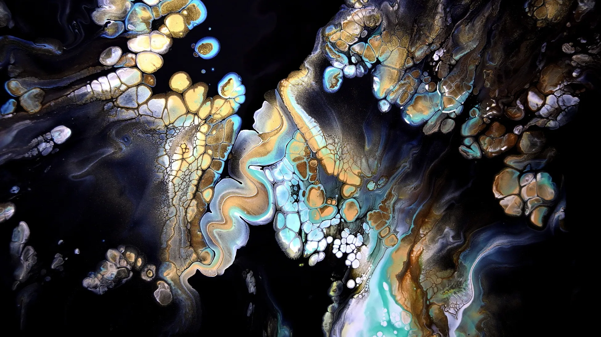 Playing With Paint And Hair Dryer ~ Beautiful Cells ~ Acrylic Pour Painting ~ Fluid Art