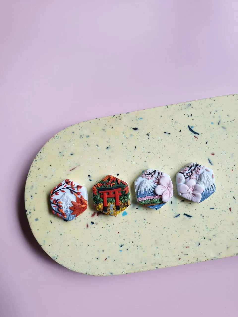 I Craft Landscapes On Polymer Clay Earrings