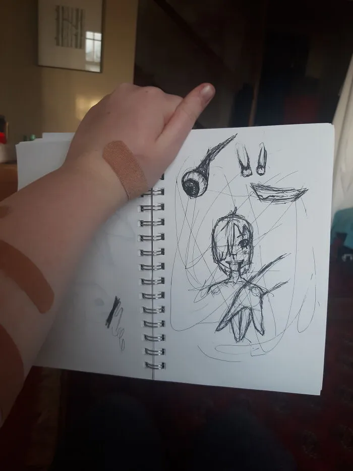 Drew This Awhile Back, Sorry For The Crappy Background And My Arm