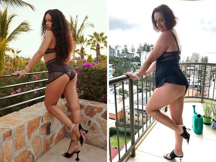 Woman Continues To Hilariously Recreate Celebrity Instagram Photos, And The Result Is Better Than The Original (New Pics)