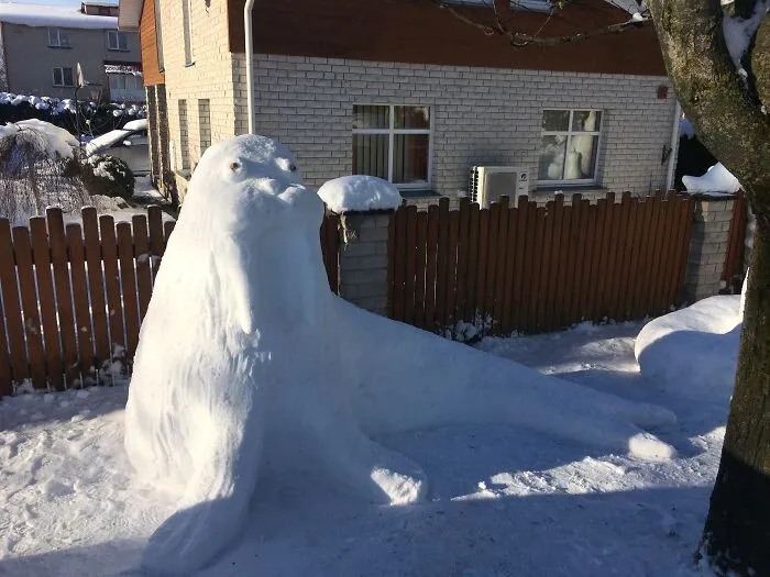 Regular People All Over Lithuania Went Out To Create Snow Sculptures (38 Pics)