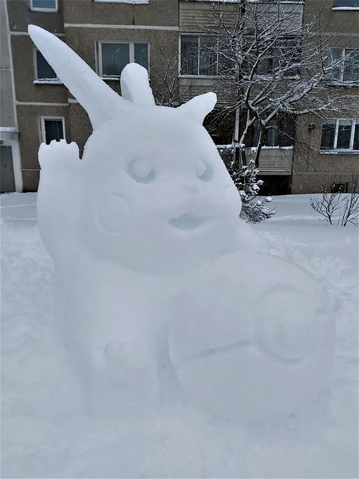 Regular People All Over Lithuania Went Out To Create Snow Sculptures (38 Pics)