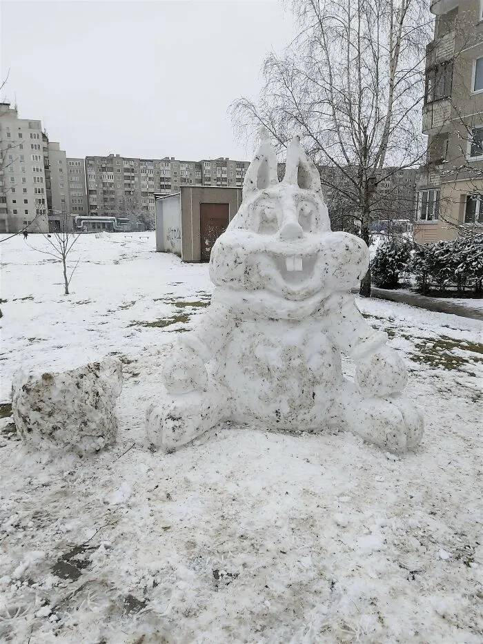 Regular People All Over Lithuania Went Out To Create Snow Sculptures (38 Pics)