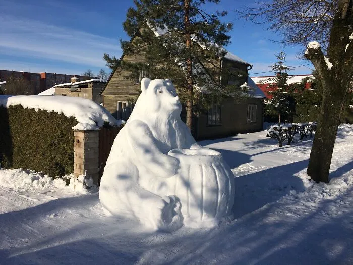 Regular People All Over Lithuania Went Out To Create Snow Sculptures (38 Pics)