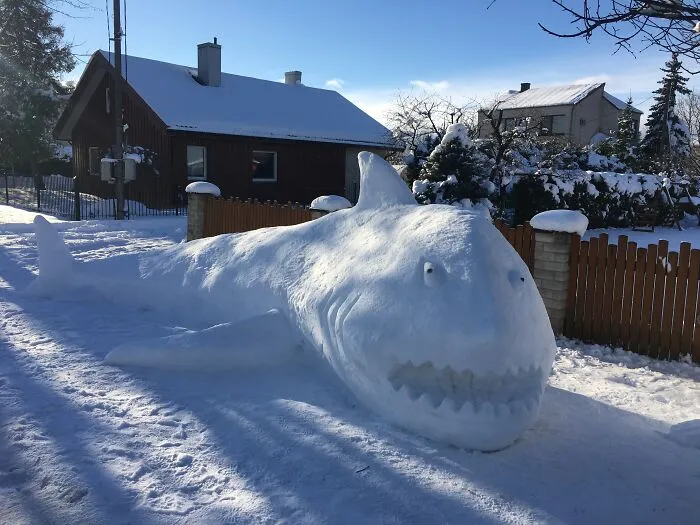 Regular People All Over Lithuania Went Out To Create Snow Sculptures (38 Pics)