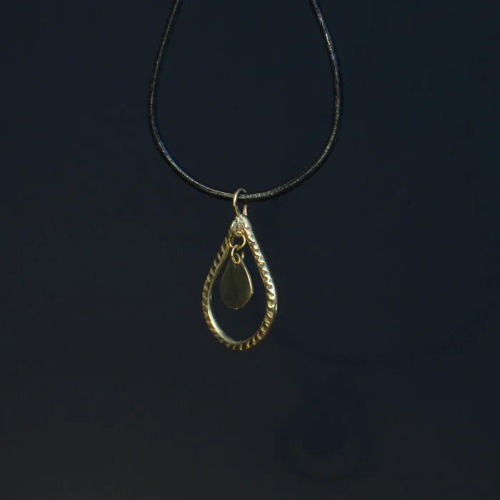 Double Drop-Shaped Brass Pendant