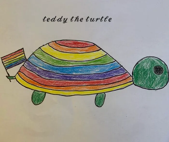 A Drawing I Did. So Basically Thomas Sanders Has A Smol Knitted Turtle Named Teddy, And I Drew A Picture Of It.