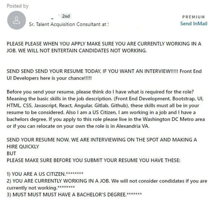 When You Must Have A Job In Order To Apply