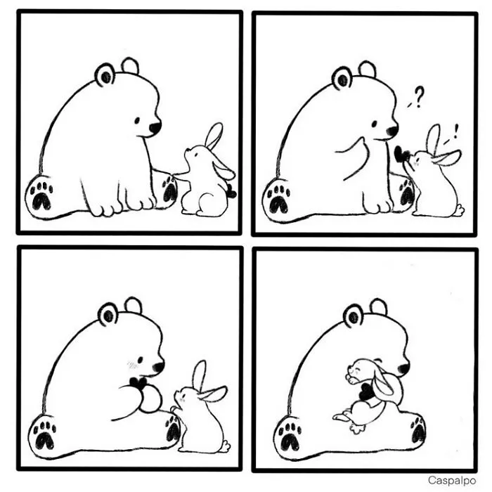 Artist Creates Sweet Comics About A Bunny And A Bear In A Relationship (82 Pics)