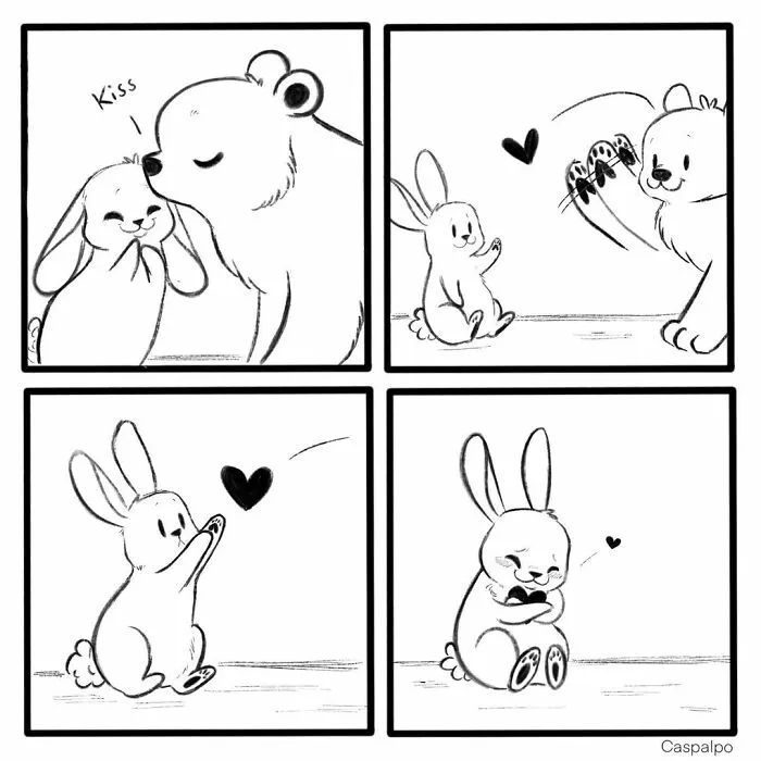 Artist Creates Sweet Comics About A Bunny And A Bear In A Relationship (82 Pics)