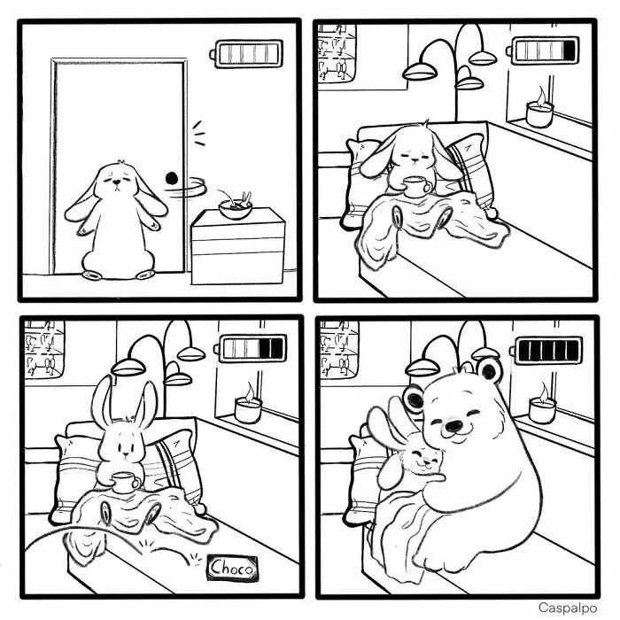 Artist Creates Sweet Comics About A Bunny And A Bear In A Relationship (82 Pics)