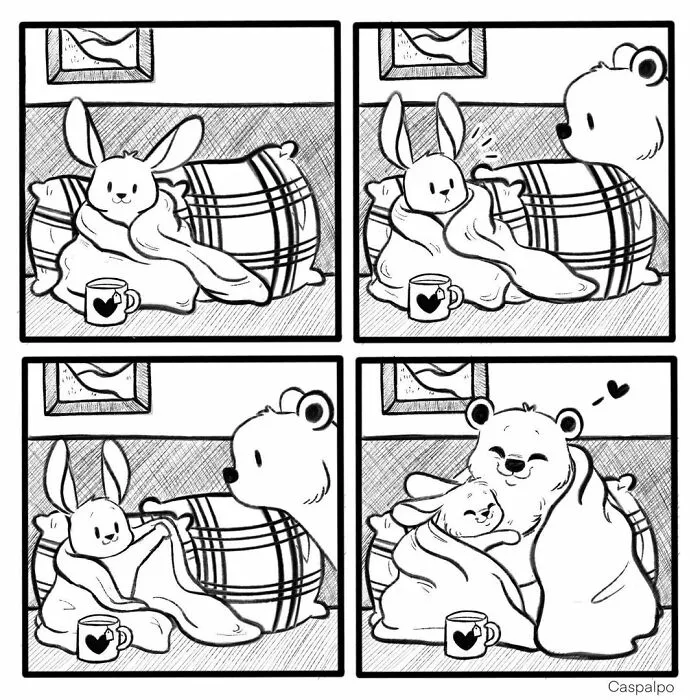 Artist Creates Sweet Comics About A Bunny And A Bear In A Relationship (82 Pics)