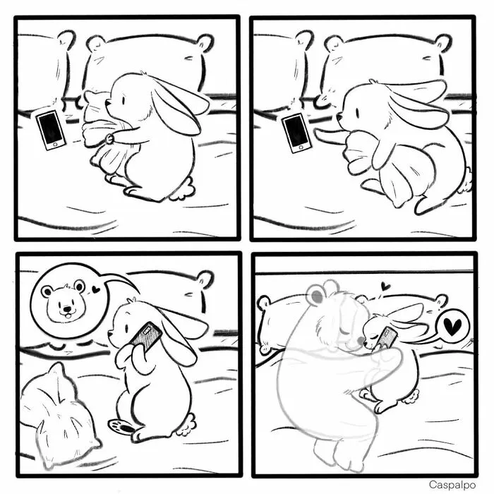Artist Creates Sweet Comics About A Bunny And A Bear In A Relationship (82 Pics)