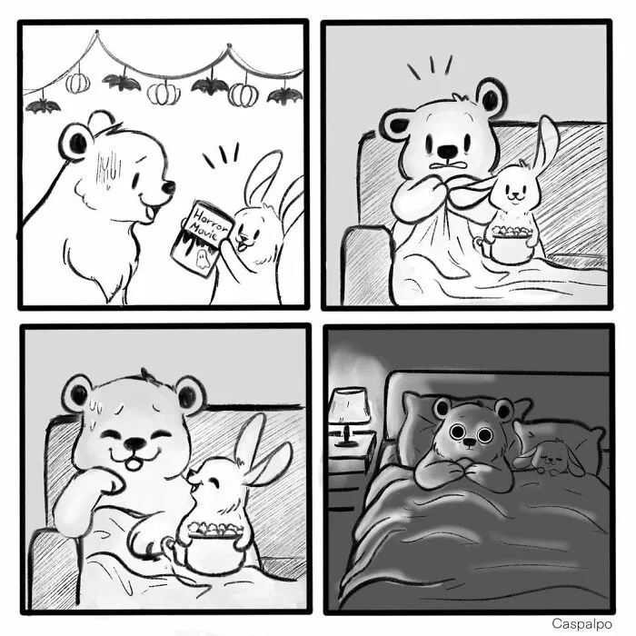 Artist Creates Sweet Comics About A Bunny And A Bear In A Relationship (82 Pics)
