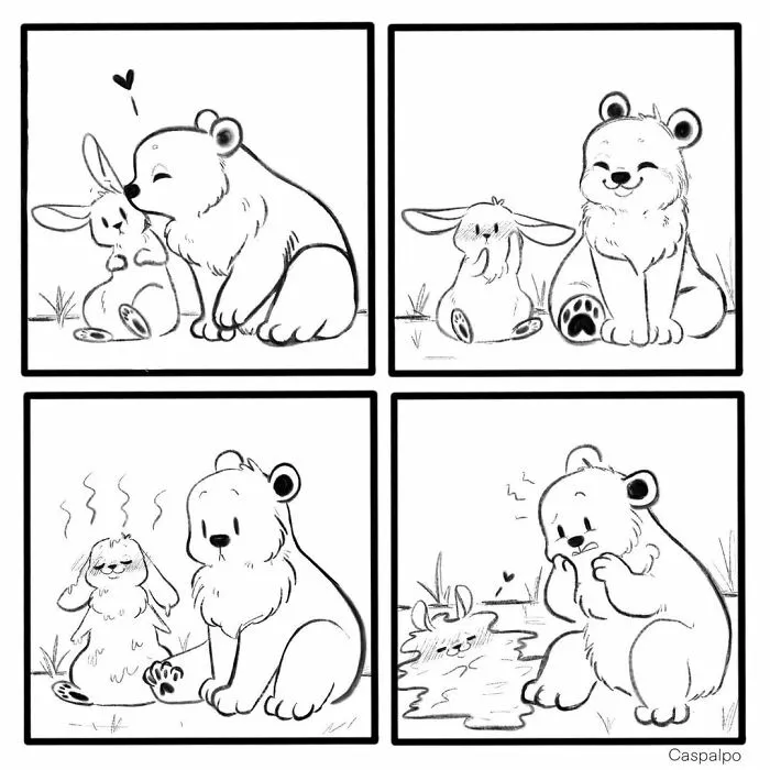 Artist Creates Sweet Comics About A Bunny And A Bear In A Relationship (82 Pics)