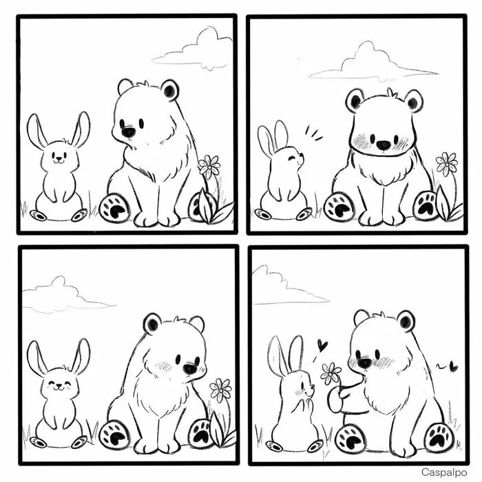 Artist Creates Sweet Comics About A Bunny And A Bear In A Relationship (82 Pics)