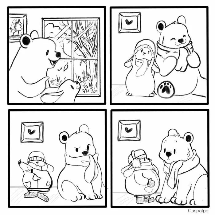 Artist Creates Sweet Comics About A Bunny And A Bear In A Relationship (82 Pics)