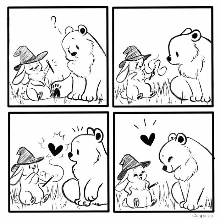 Artist Creates Sweet Comics About A Bunny And A Bear In A Relationship (82 Pics)