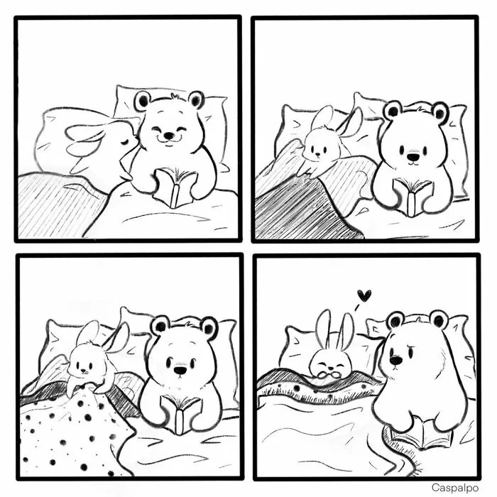 Artist Creates Sweet Comics About A Bunny And A Bear In A Relationship (82 Pics)