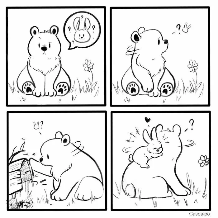 Artist Creates Sweet Comics About A Bunny And A Bear In A Relationship (82 Pics)
