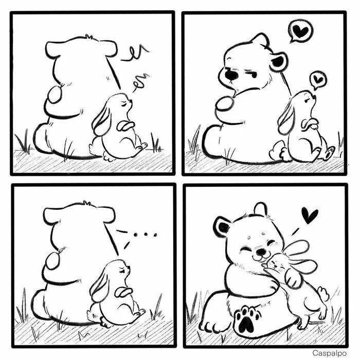 Artist Creates Sweet Comics About A Bunny And A Bear In A Relationship (82 Pics)