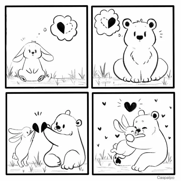Artist Creates Sweet Comics About A Bunny And A Bear In A Relationship (82 Pics)