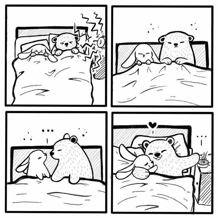 Artist Creates Sweet Comics About A Bunny And A Bear In A Relationship (82 Pics)