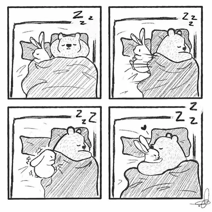 Artist Creates Sweet Comics About A Bunny And A Bear In A Relationship (82 Pics)