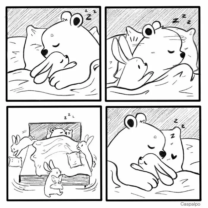 Artist Creates Sweet Comics About A Bunny And A Bear In A Relationship (82 Pics)