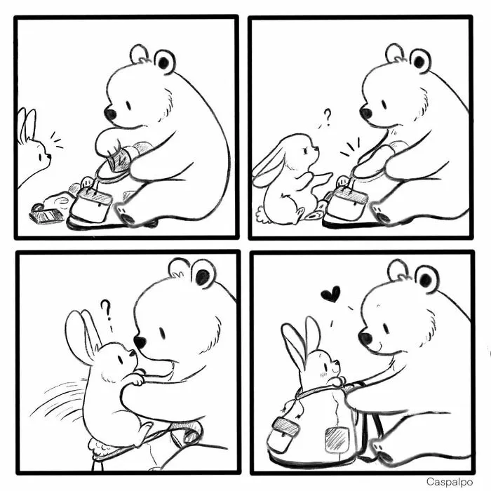 Artist Creates Sweet Comics About A Bunny And A Bear In A Relationship (82 Pics)