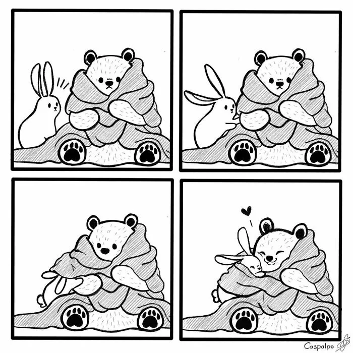 Artist Creates Sweet Comics About A Bunny And A Bear In A Relationship (82 Pics)