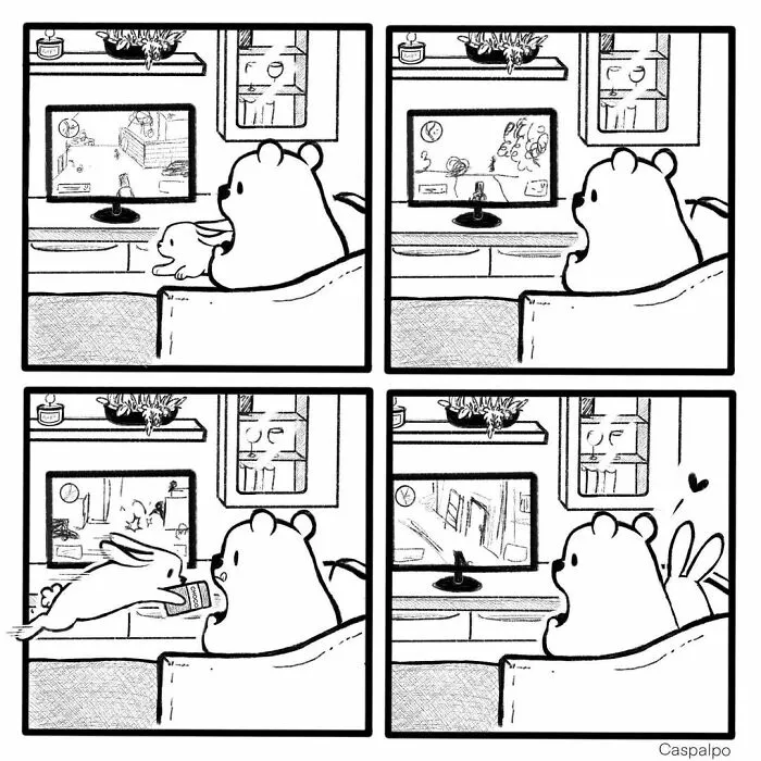 Artist Creates Sweet Comics About A Bunny And A Bear In A Relationship (82 Pics)
