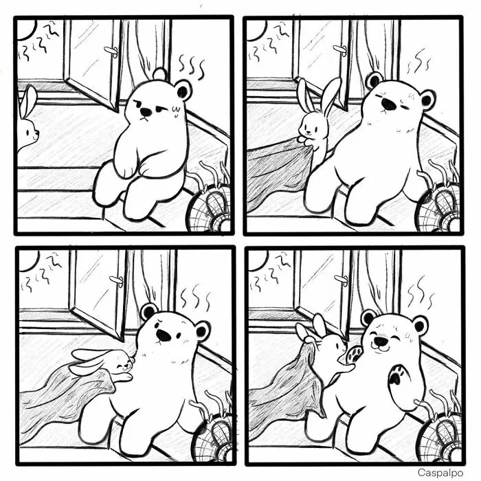 Artist Creates Sweet Comics About A Bunny And A Bear In A Relationship (82 Pics)