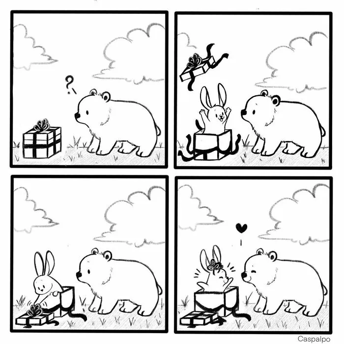 Artist Creates Sweet Comics About A Bunny And A Bear In A Relationship (82 Pics)