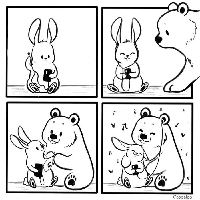 Artist Creates Sweet Comics About A Bunny And A Bear In A Relationship (82 Pics)