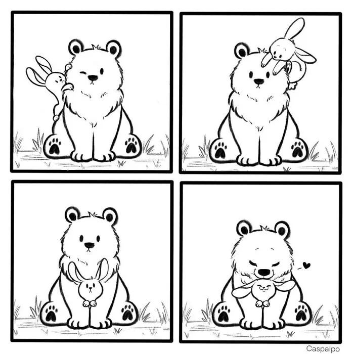 Artist Creates Sweet Comics About A Bunny And A Bear In A Relationship (82 Pics)