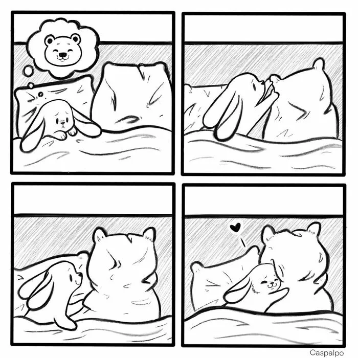 Artist Creates Sweet Comics About A Bunny And A Bear In A Relationship (82 Pics)